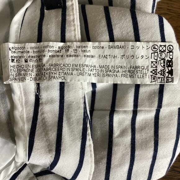 Zara Basic Collection M Blue & White Stripe Shorts Zip-up Coastal Nautical 165J - Picture 7 of 7